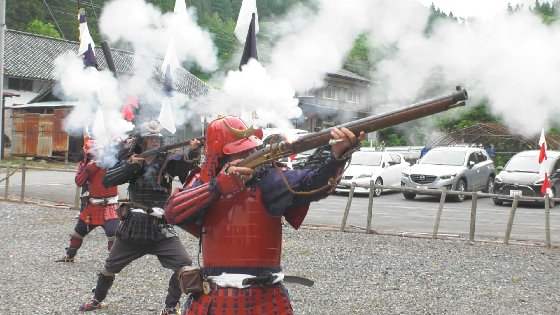 五葉山火縄銃鉄砲隊 演武